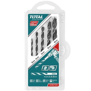 Hộp 5 mũi khoan gỗ TOTAL TACSD7055, được làm bằng chất liệu thép cao cấp, Bh 6 tháng Kouritsu Official Store