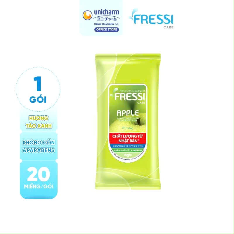 1 khăn ướt chăm sóc da Fressi care 20 tờ/ khăn ướt bobby 32 tờ