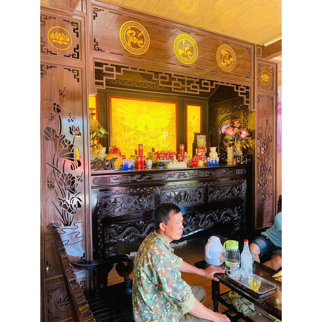 [GIÁ XƯỞNG] Hoa Văn Trang Trí Bàn Thờ, Phòng Thờ Bằng Alu Gương Vàng, 22/25/30/40/50/60cm