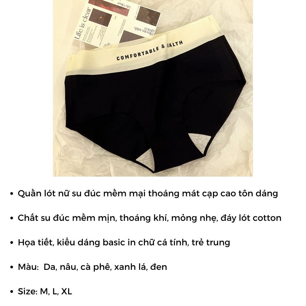 COMBO 5 Quần lót su nữ co giãn êm ái thoáng mát cạp cao ôm mông tôn dáng gợi cảm sexy LANIXA L2244