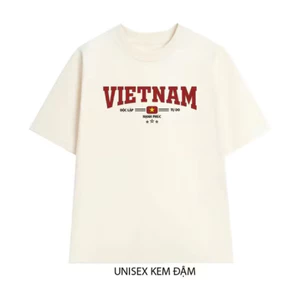 Áo Thun Hình In Việt Nam Form Rộng Unisex Nam Nữ Chất Vải Cotton Dày Dặn