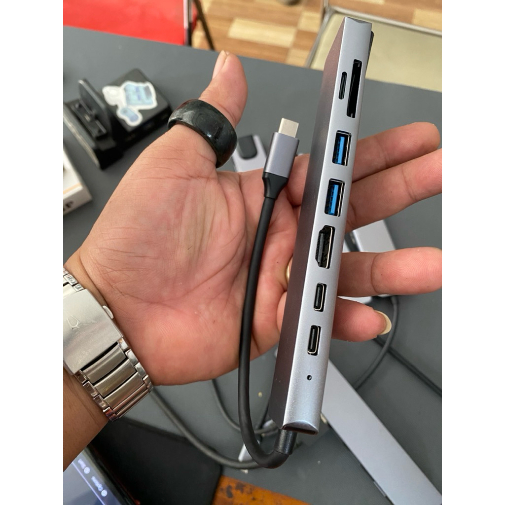 Hup 8 in 1 có cổng LAN. ( dọc mini Type C to HDMI) | Shopee Việt Nam