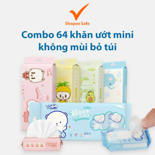 Combo 5 túi khăn ướt mini không mùi bỏ túi tiện lợi cho người lớn và trẻ em #A31