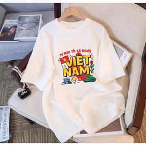 Áo Thun Việt Nam Unisex Nam Nữ Form Rộng Chất Vải Cotton Dày Dặn