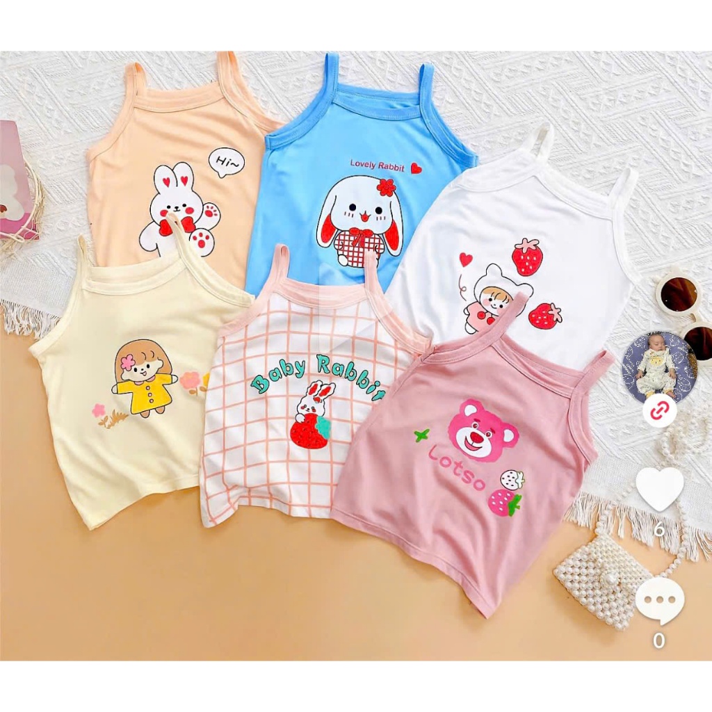 3 ÁO DÂY THUN LẠNH IN CÁC HÌNH VÀ MÀU NGẪU NHIÊN