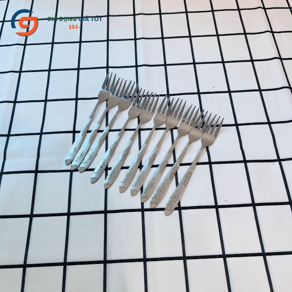 Combo 10 dĩa, nĩa inox ăn trái cây loại dày dặn