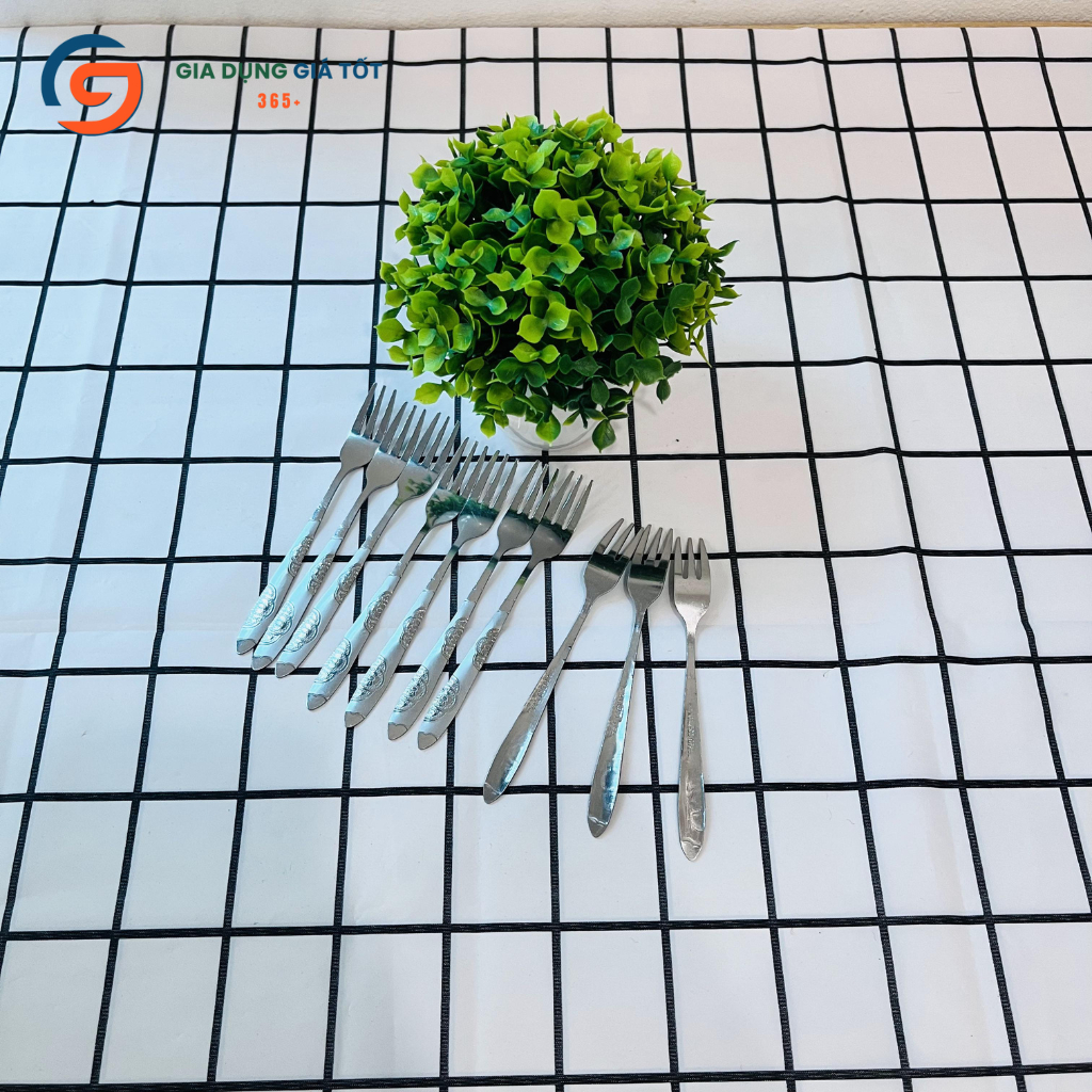 Combo 10 dĩa, nĩa inox ăn trái cây loại dày dặn