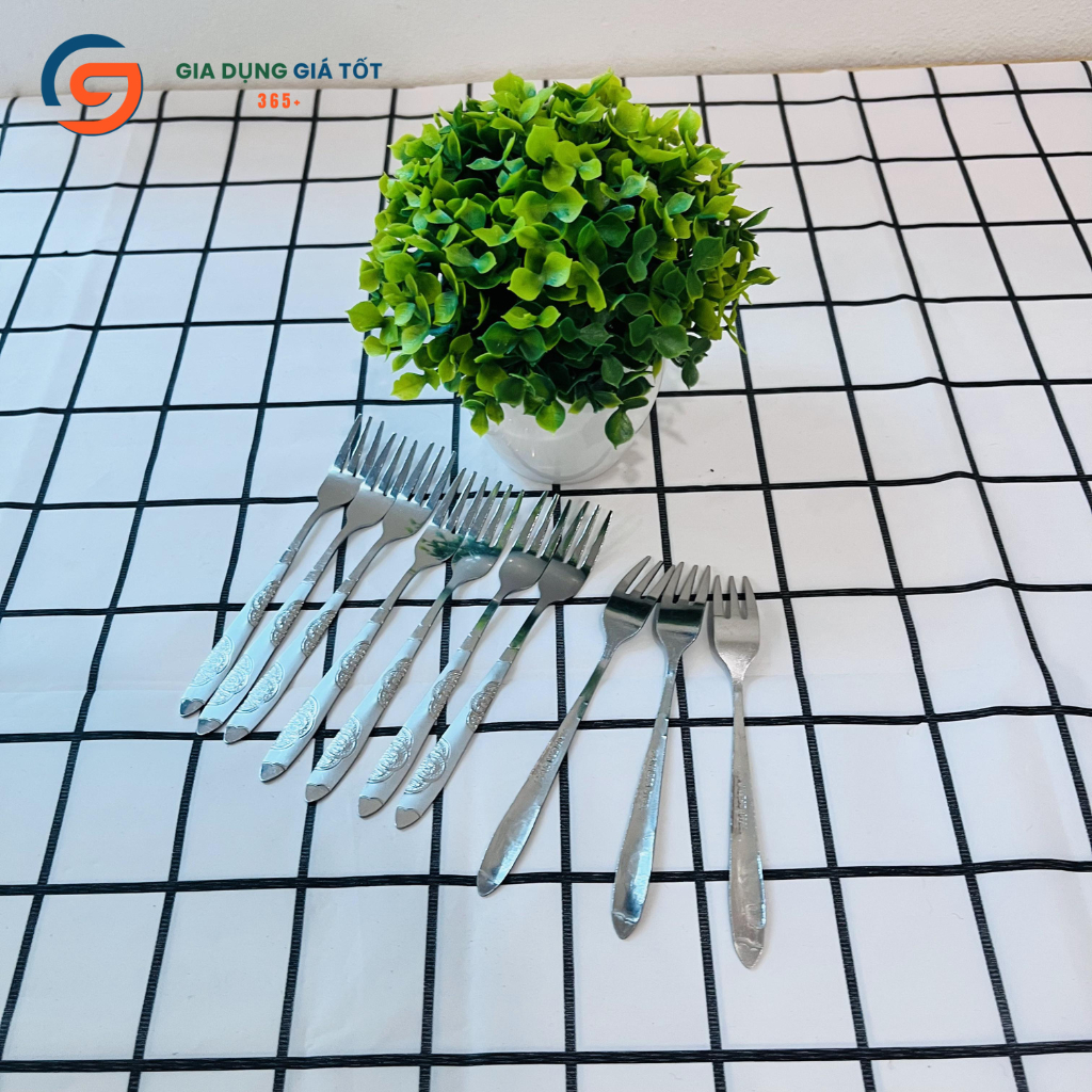 Combo 10 dĩa, nĩa inox ăn trái cây loại dày dặn