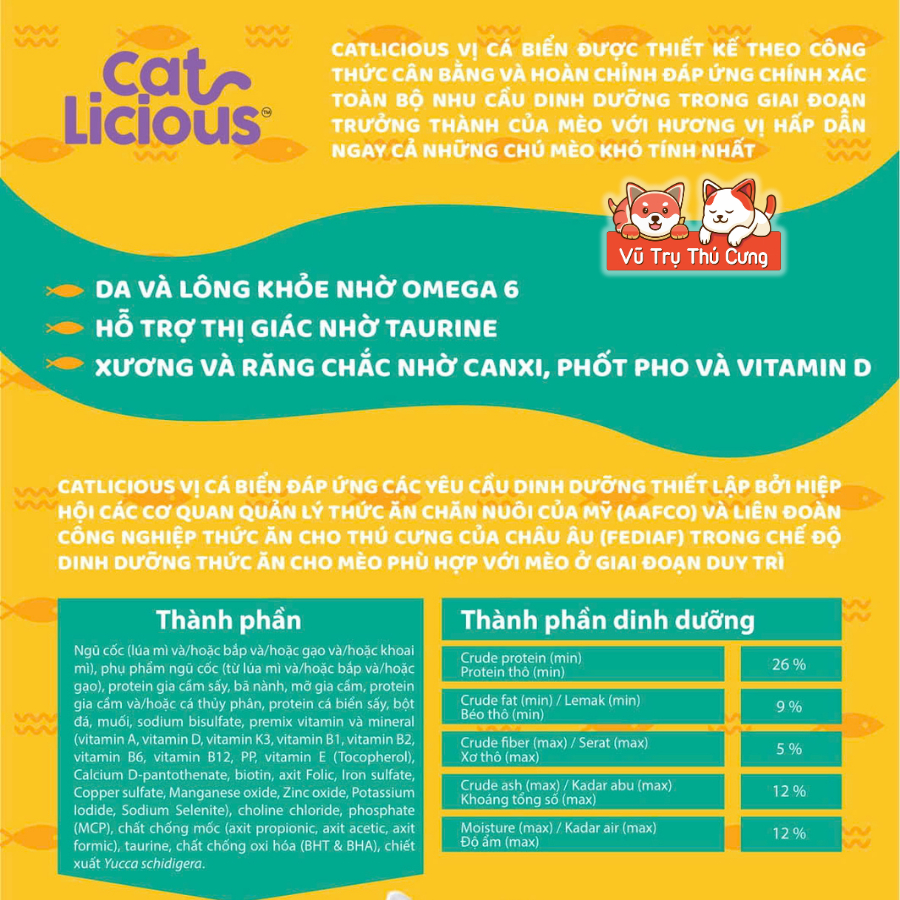 (5Kg) Thức Ăn Hạt Cho Mèo Trưởng Thành Vị Cá Biển Cat Licious