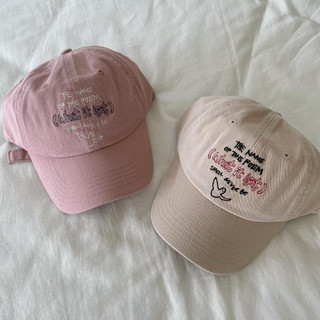Cổ phiếu hàn quốc chính hãng WHATISNT angel cap bóng chày rửa sạch và thêu nắp nắp cũ người đàn ông và phụ nữ cùng một