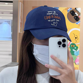 Cổ phiếu hàn quốc chính hãng WHATISNT angel cap bóng chày rửa sạch và thêu nắp nắp cũ người đàn ông và phụ nữ cùng một