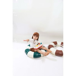 Set đồ bơi bé trai màu nâu có nón siêu yêu