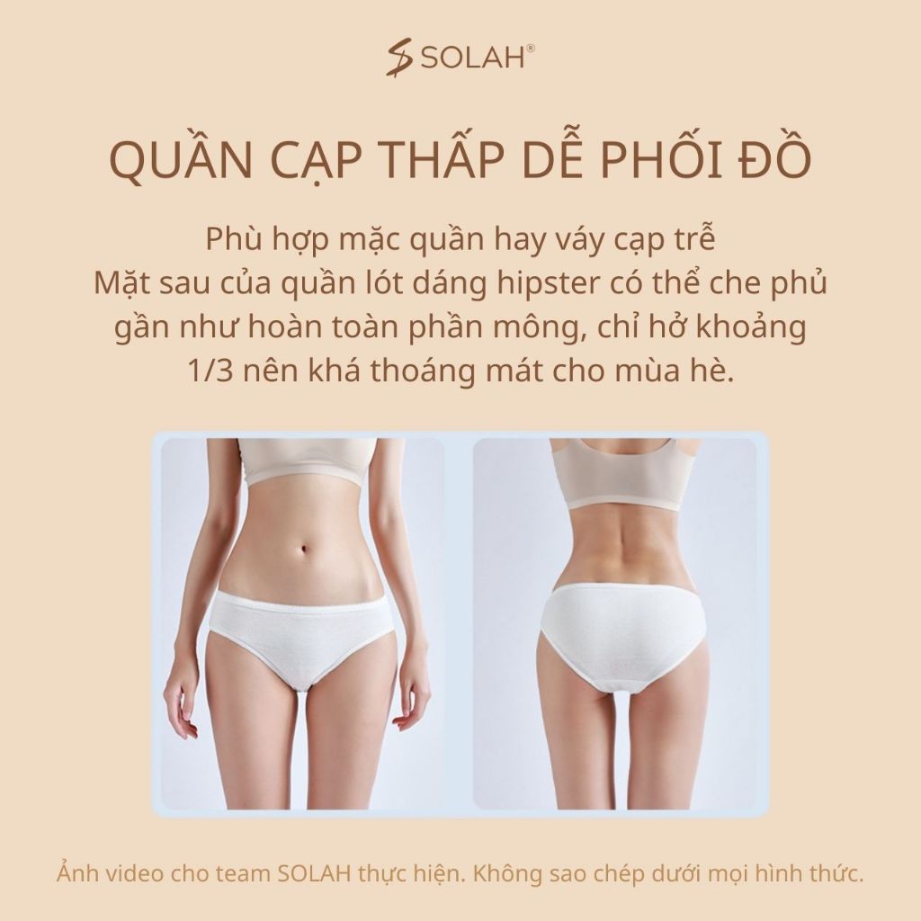Quần Lót Nữ Cotton Dùng Một Lần SOLAH Khử Trùng Đi Bơi Bikini Mẹ Bầu Sau Sinh Kinh Nguyệt QC01