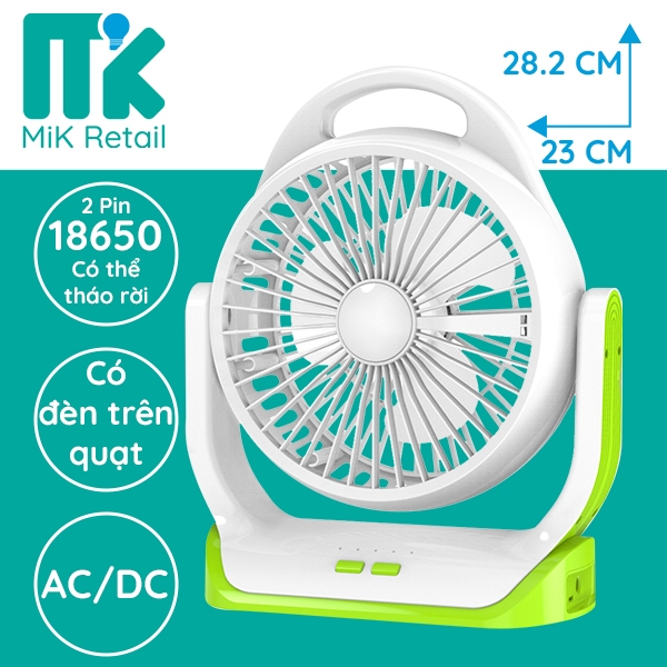Quạt Tích Điện CYX Q7 Pin Khủng, Có đèn, AC/DC