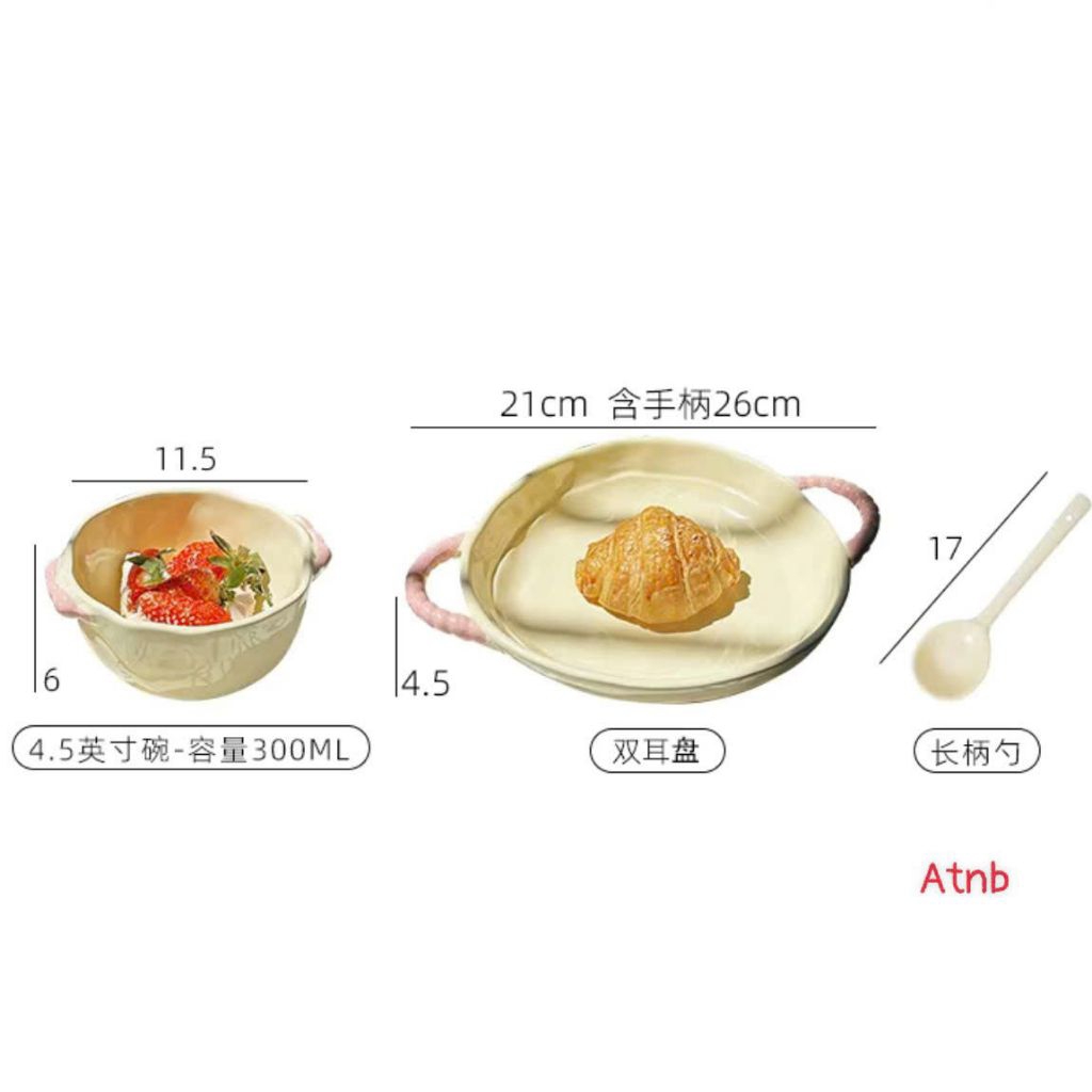 set 3 bát sứ có quai cầm màu sắc nhẹ nhàng trang nhã❤️❤️❤️