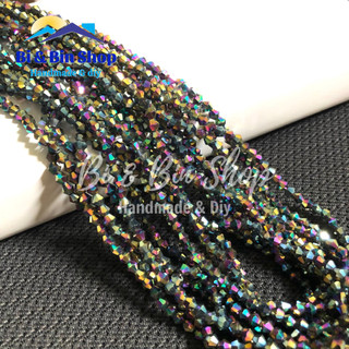 Chục 10 Dây Pha Lê Nón 4mm Màu Kim - Màu Xi Đính Kết Trang Phục, Làm Trang Sức Handmade
