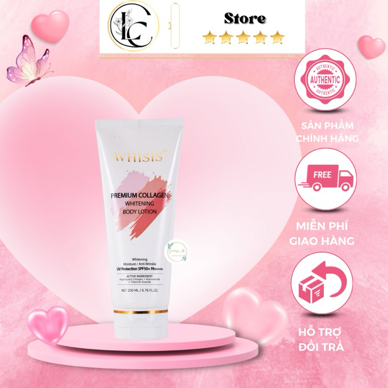 Kem Dng Th Trng Da Body Whisis Premium Glutathione Whitening Body Lotion  200ML | Shopee Vit Nam