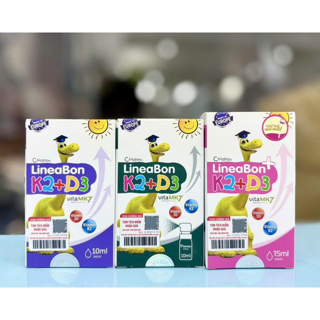 D3 K2 Lineabon bổ sung vitamin d3 cho trẻ sơ sinh, giảm còi xương d2k3 ...