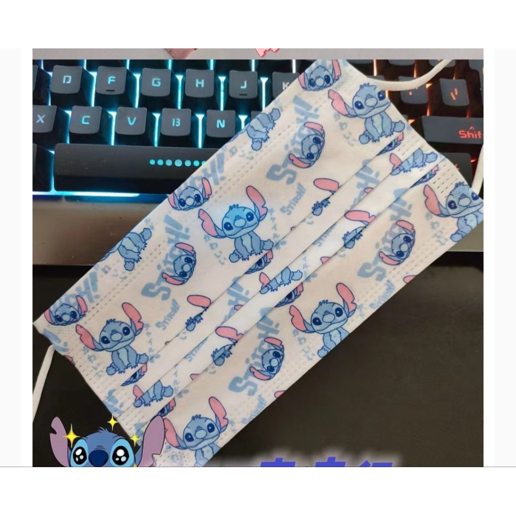 (Set 10C ) Khẩu Trang In Hoạt Hình STITCH Người Lớn-Không Hộp