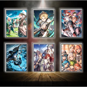 Tranh đèn led đổi màu Mushoku tensei -Thất nghiệp chuyển sinh - Tranh đèn led 3D ANIME trang trí bàn làm việc, đèn ngủ