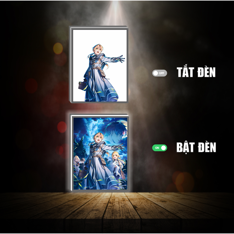Tranh đèn led đổi màu Mushoku tensei -Thất nghiệp chuyển sinh - Tranh đèn led 3D ANIME trang trí bàn làm việc, đèn ngủ