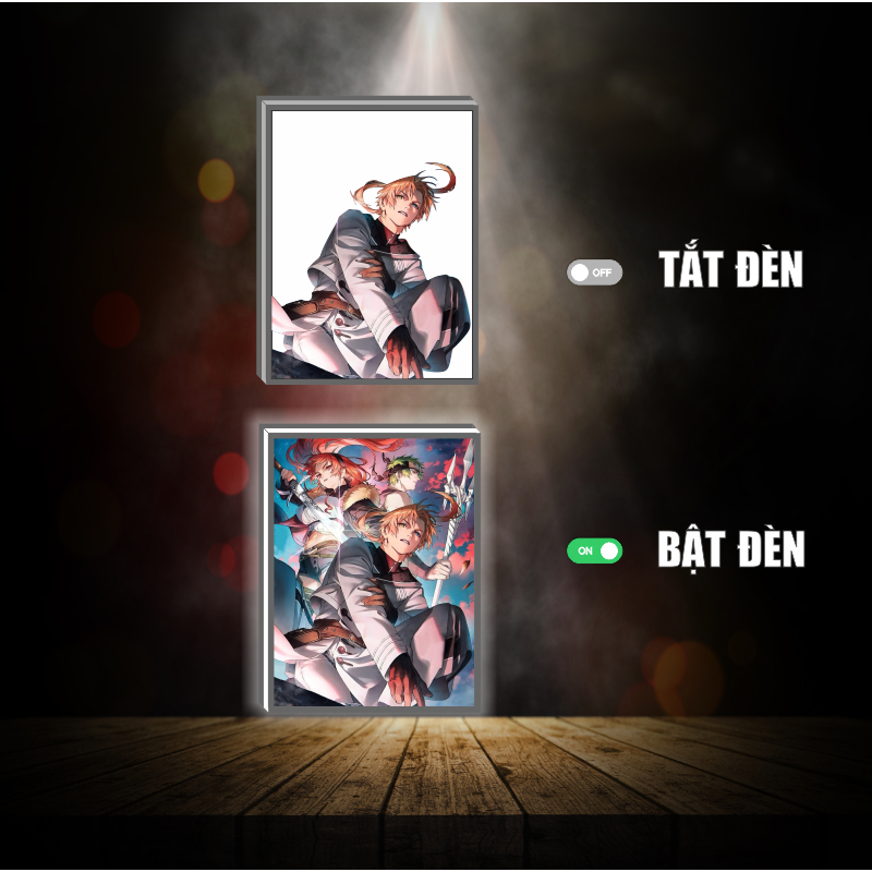 Tranh đèn led đổi màu Mushoku tensei -Thất nghiệp chuyển sinh - Tranh đèn led 3D ANIME trang trí bàn làm việc, đèn ngủ