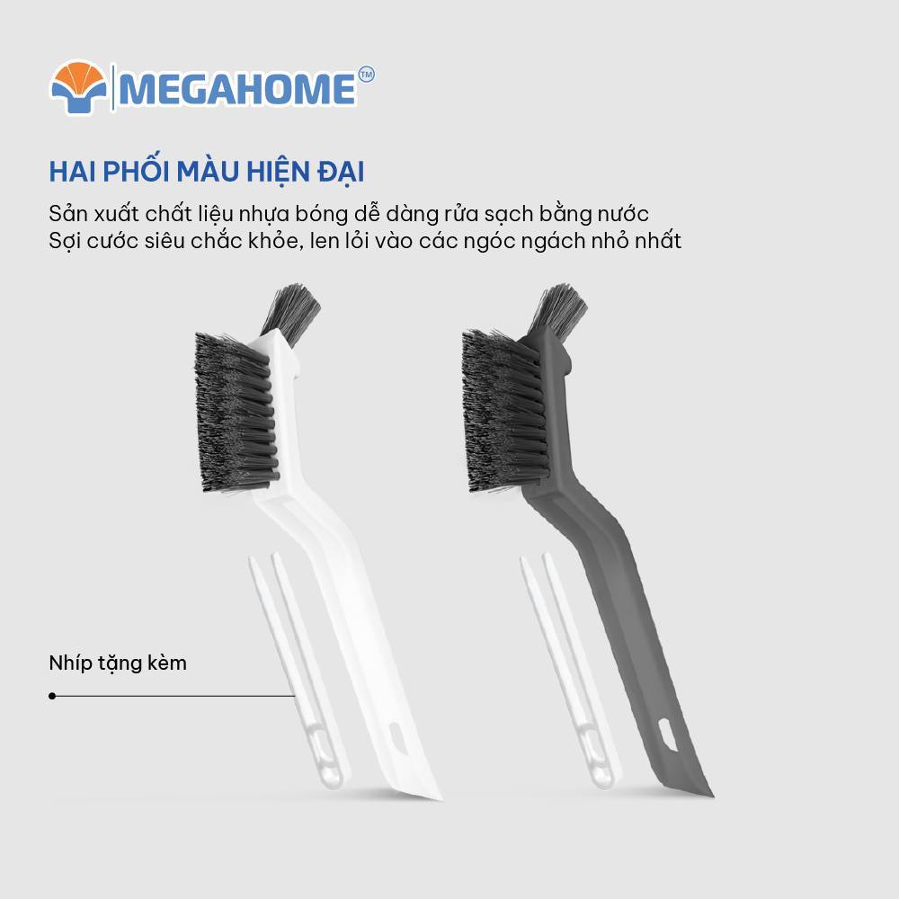 ( HỎA TỐC ) Bàn Chải Vệ Sinh Khe MEGAHOME Đa Năng, Chà Góc Tường, Chà Chỉ Gạch Chổi Cọ Nhà Vệ Sinh Cầm Tay