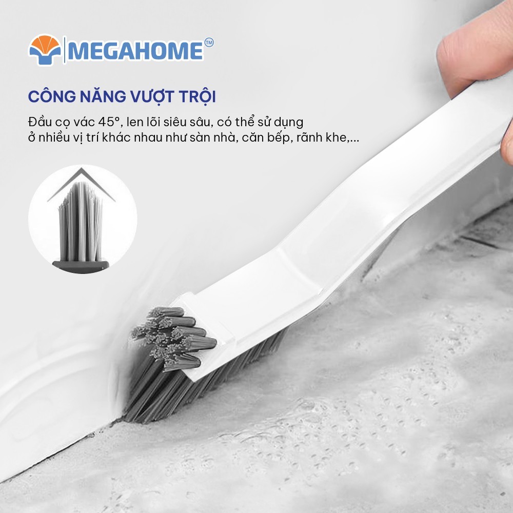 ( HỎA TỐC ) Bàn Chải Vệ Sinh Khe MEGAHOME Đa Năng, Chà Góc Tường, Chà Chỉ Gạch Chổi Cọ Nhà Vệ Sinh Cầm Tay