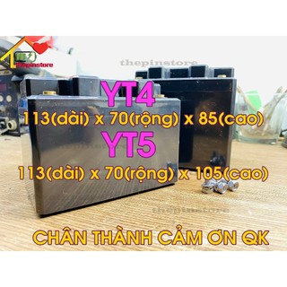 VỎ BÌNH PIN YT4 - YT5 THAY THẾ CHO ẮC QUY XE MÁY THÔNG DỤNG BẢNG CAO CẤP , CỌC ĐỒNG , NHỰA ABS  SIÊU BỀN