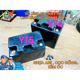 VỎ BÌNH PIN YT4 - YT5 THAY THẾ CHO ẮC QUY XE MÁY THÔNG DỤNG BẢNG CAO CẤP , CỌC ĐỒNG , NHỰA ABS  SIÊU BỀN