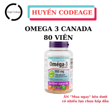 ( OMEGA3-CANADA)Viên Omega 3 Triple Strength Webber Naturals - hộp 80 viên hoặc 120 viên - Huyền Codeage