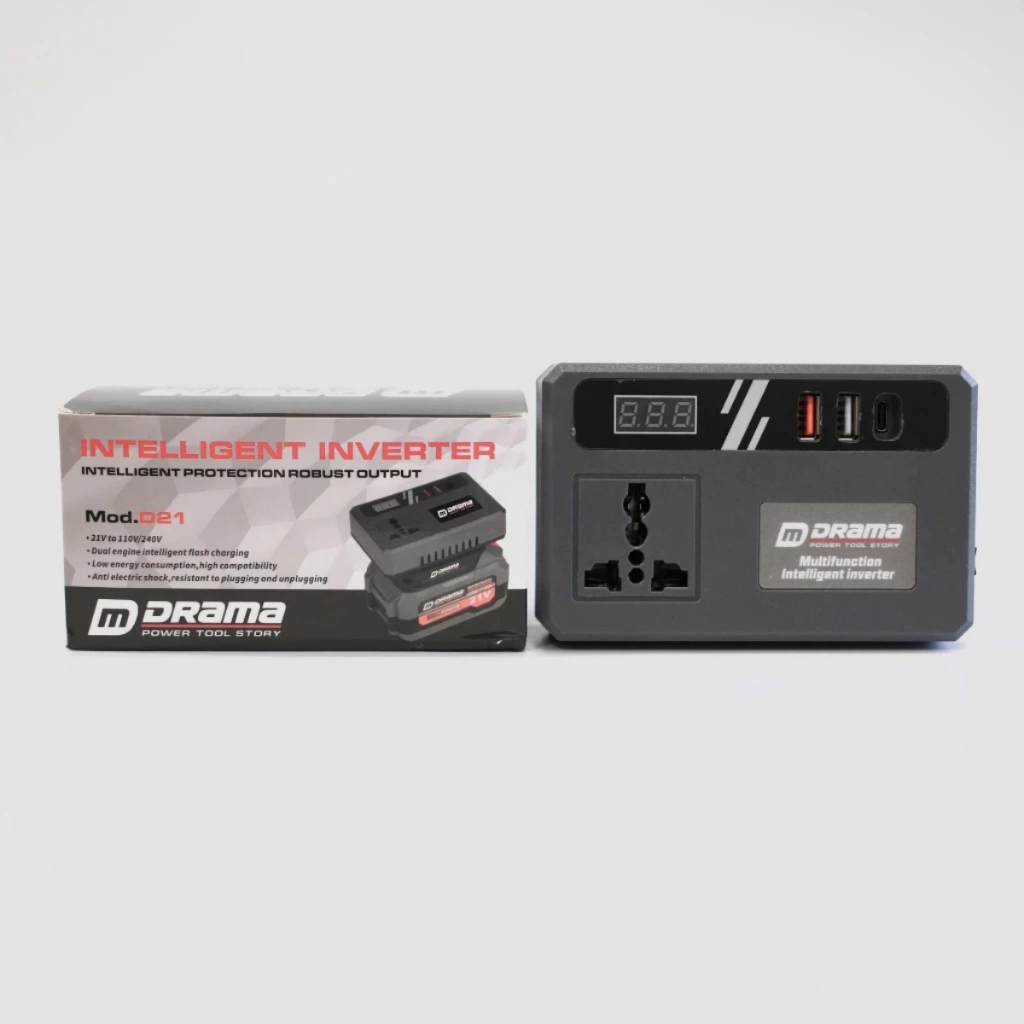 Combo Đế Chuyển Đổi Nguồn Điện DRAMA  Chuyển Từ Pin 21v Lên 110 - 220v, Chân Pin Phổ Thông 4cm