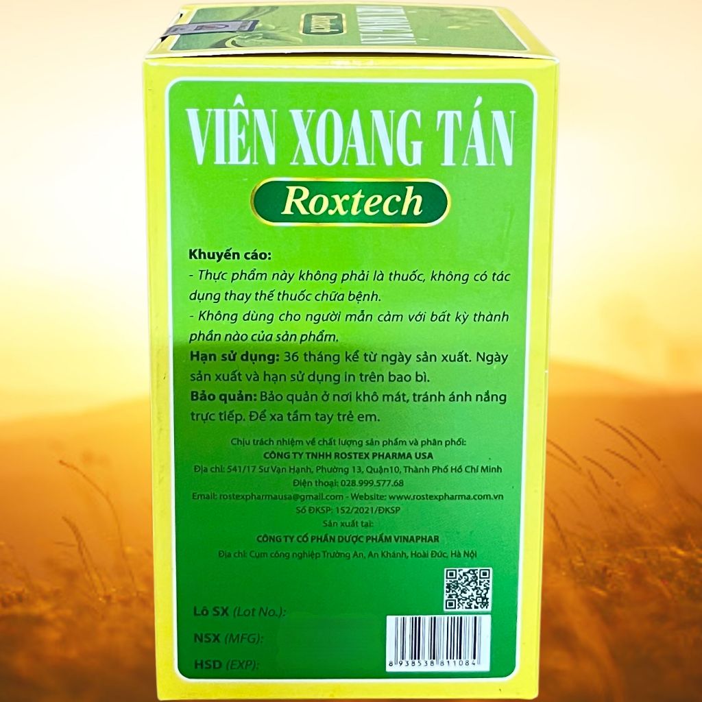 Viên Xoang Tán Roxtech - Rostex - Vinaphar - Vitamin Thanh Lọc