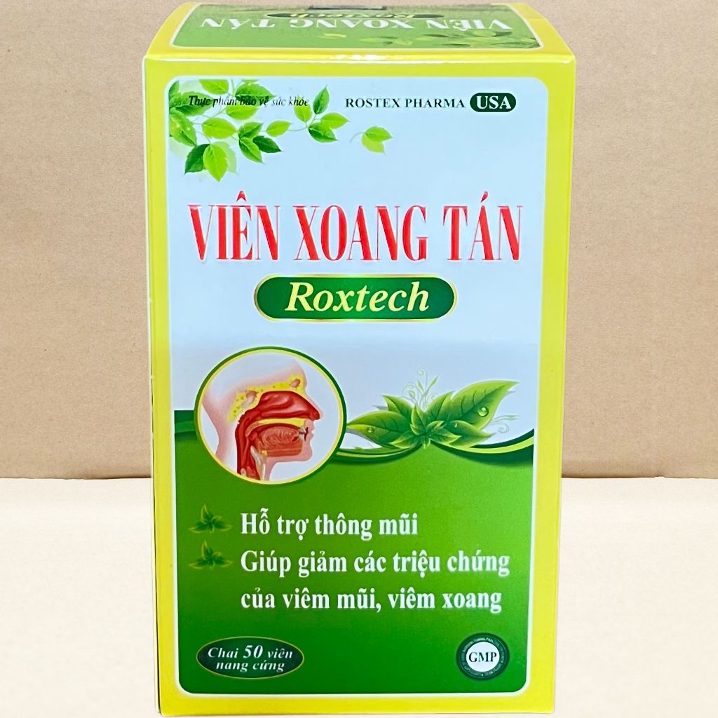 [CHÍNH HÃNG] Viên Xoang Tán Roxtech - Hỗ Trợ Giảm Viêm Xoang, Viêm Mũi, Đau Đầu, Nghẹt Mũi (Hộp viên nang)