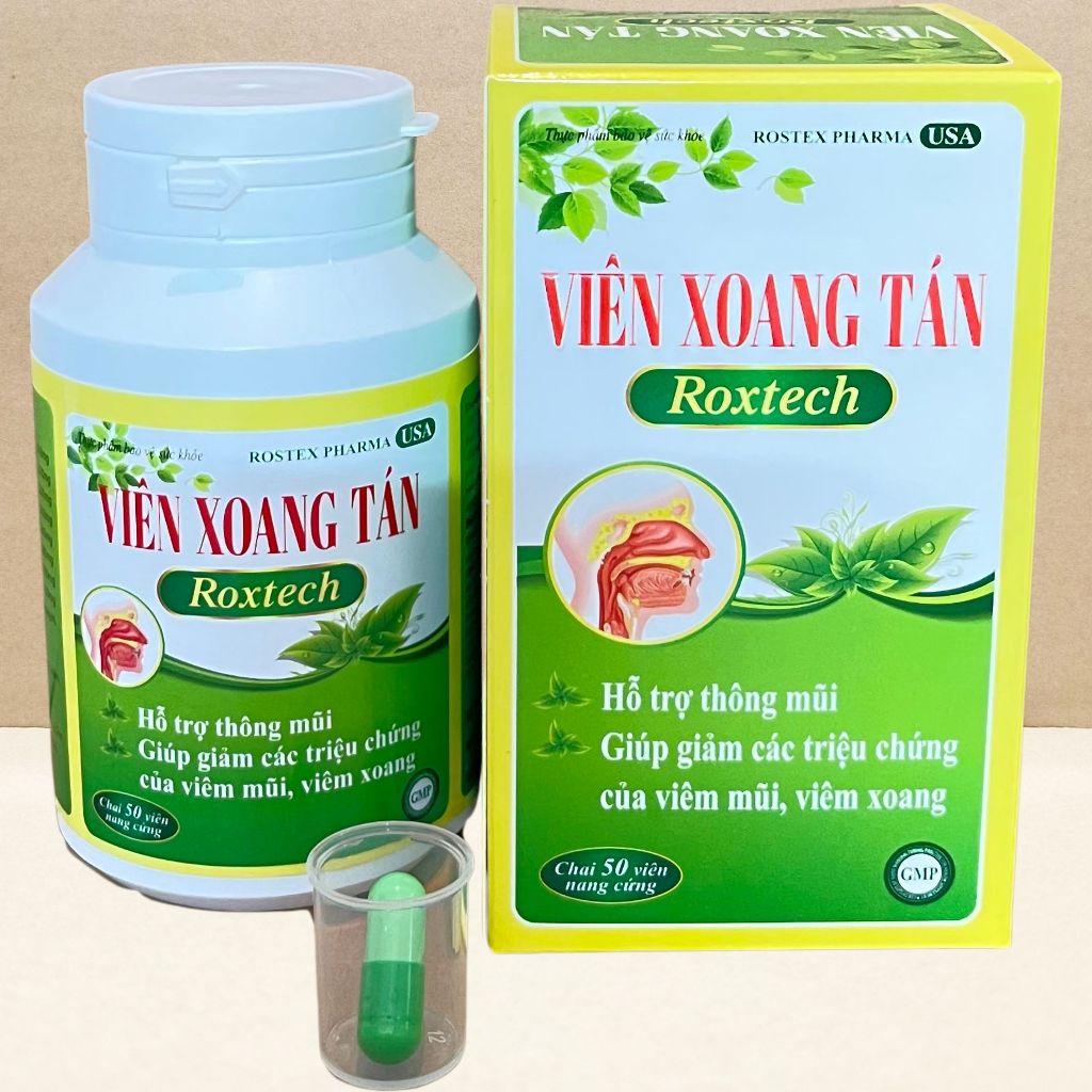 [CHÍNH HÃNG] Viên Xoang Tán Roxtech - Hỗ Trợ Giảm Viêm Xoang, Viêm Mũi, Đau Đầu, Nghẹt Mũi (Hộp viên nang)