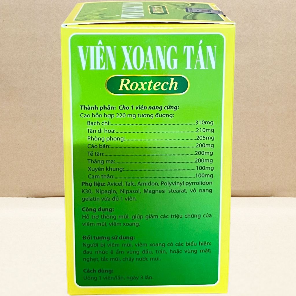 [CHÍNH HÃNG] Viên Xoang Tán Roxtech - Hỗ Trợ Giảm Viêm Xoang, Viêm Mũi, Đau Đầu, Nghẹt Mũi (Hộp viên nang)