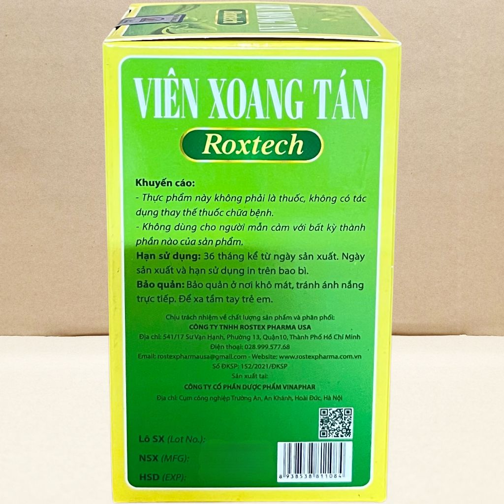 Viên Xoang Tán Roxtech - Rostex - Vinaphar - Vitamin Chữa Lành