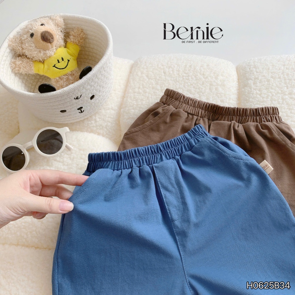 Bộ thu đông dài tay bé trai in hình cần cẩu, gấu nâu, bộ cotton dài tay thu đông cho bé H0625B34