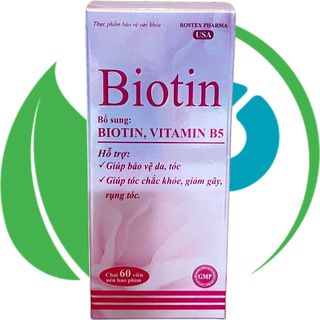 Biotin Hồng Chai 60 Viên - Rostex - Takarai - Vitamin Phục Hồi