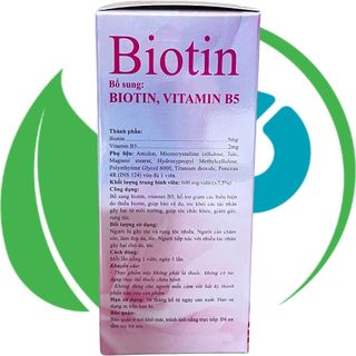 Combo 5 Hộp Biotin Hồng Chai 60 Viên - Rostex - Takarai - Vitamin Phục Hồi