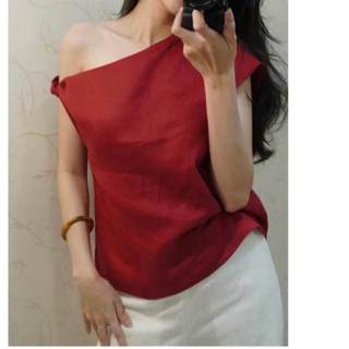 𝗘𝗹𝗶𝗺𝗲𝗲 𝗟𝗶𝗻𝗲𝗻  A14 - | LY LINEN |  Áo Linen Tưng ướt lệch vai xoắn