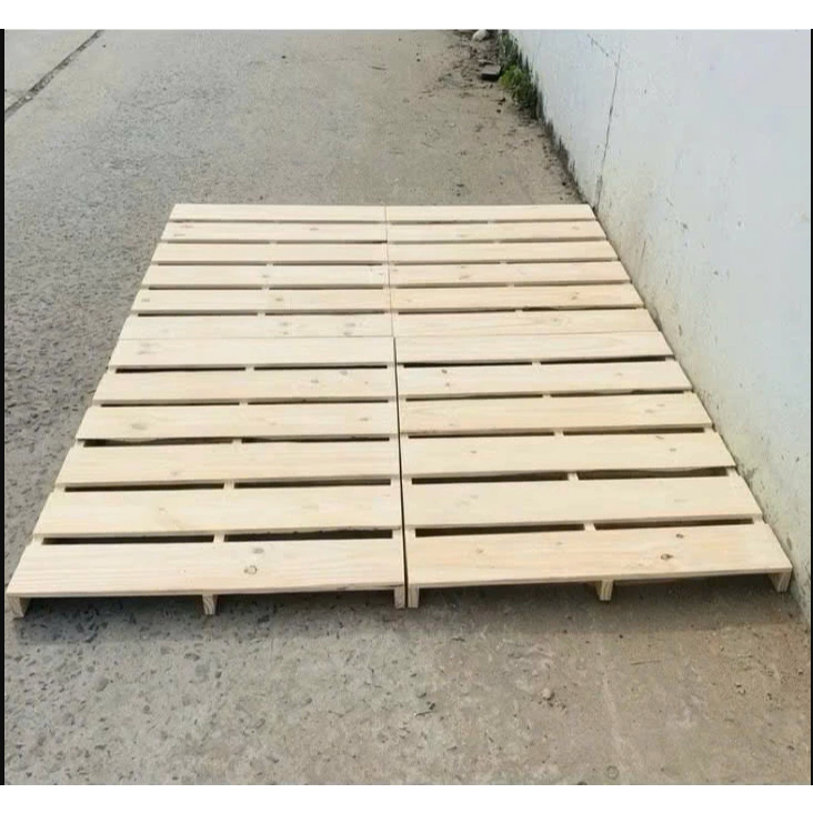 Giường Ngủ Pallet Gỗ Tự Nhiên Cao Cấp, Gỗ Mới Nan Dày Chắc Chắn, Cao 10cm, Pallet Gấp Gọn Hở Chân, Hàng Giống Video