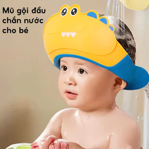 Mũ gội đầu silicon chống nước cho bé có thể điều chỉnh size ngăn nước tràn vào tai, mắt tiện lợi