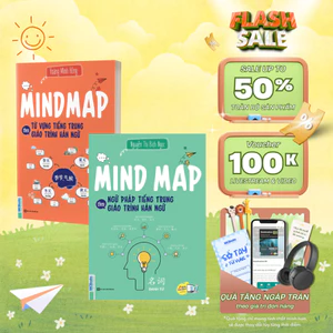 Sách - Combo Mind map tự học tiếng trung theo giáo trình hán ngữ ( Ngữ pháp + Từ vựng) - MCBooks
