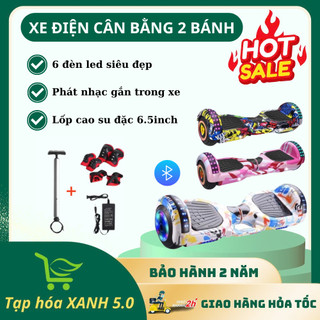 Xe Điện Cân Bằng 2 Bánh Lớn 6.5 inch, Tặng Miếng Bảo Vệ, Dành Cho Người Lớn Và Trẻ Em, BH 24 tháng