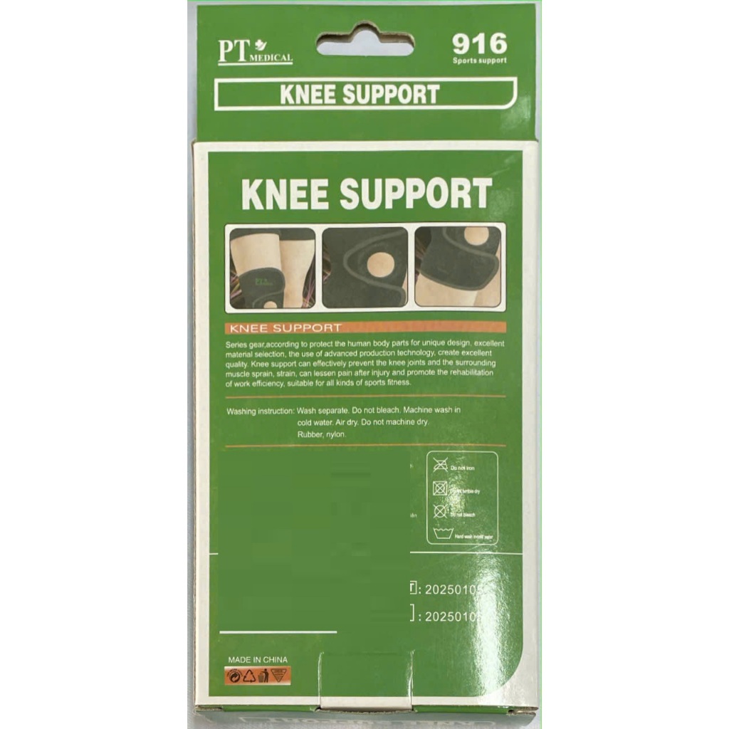 Bó gối Knee support 916, Đai bảo vệ đầu gối  PT Medical 916 hỗ trợ vận động, thoáng khí