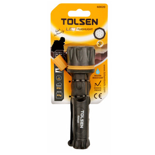 Đèn pin hãng Tolsen 60020, 3 bóng LED chiếu sáng được liên tục trong 16 giờ, BH 12 tháng Kouritsu Official Store