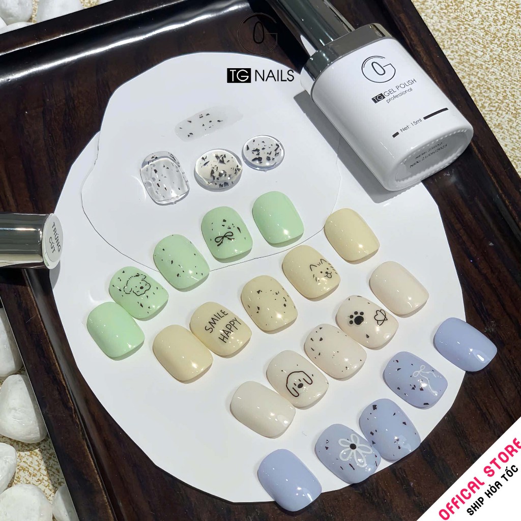 Sơn gel trứng cút cọ tròn hãng chai 10g TG