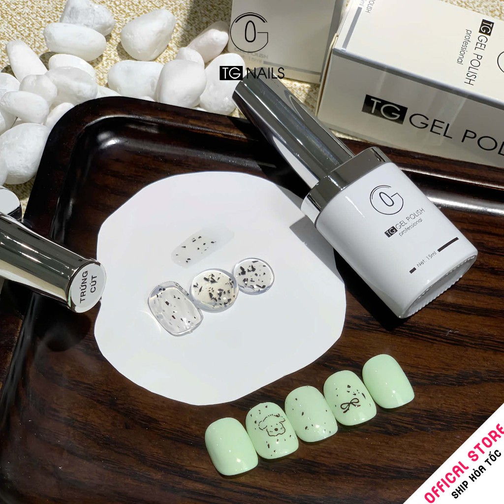 Sơn gel trứng cút cọ tròn hãng chai 10g TG