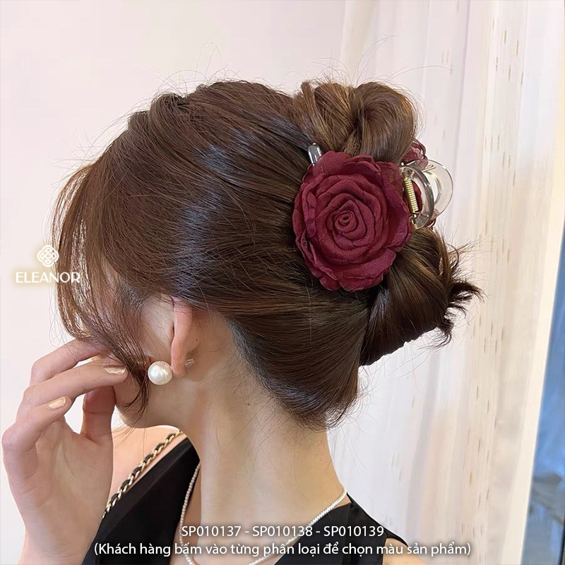 Kẹp tóc nữ càng cua Eleanor Accessories hình hoa hồng phụ kiện tóc kẹp tóc 10137